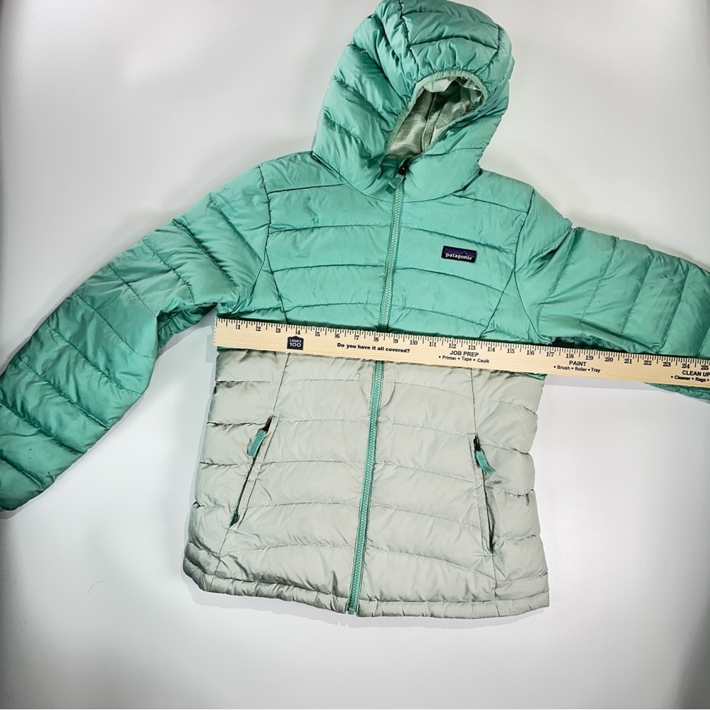 Patagonia kids reversible down puffer jacket hooded winter coat girls L - Picture 15 of 16